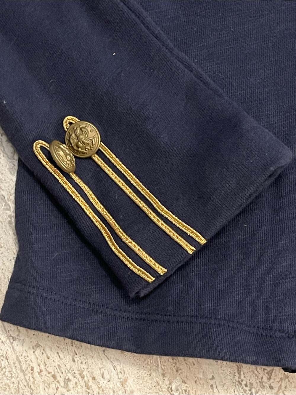 Ralph Lauren Denim & Supply Military Officer Jacket Navy Gold Velvet Lapel Sz M - Picture 9 of 16